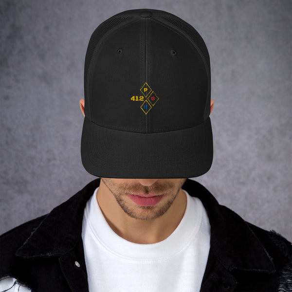 412PGH diamond Trucker Cap