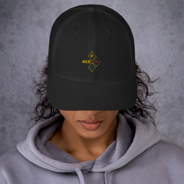 412PGH diamond Trucker Cap