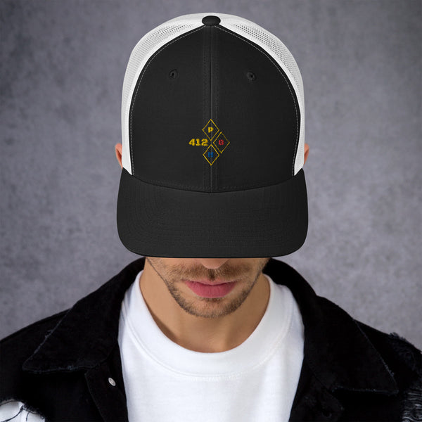 412PGH diamond Trucker Cap