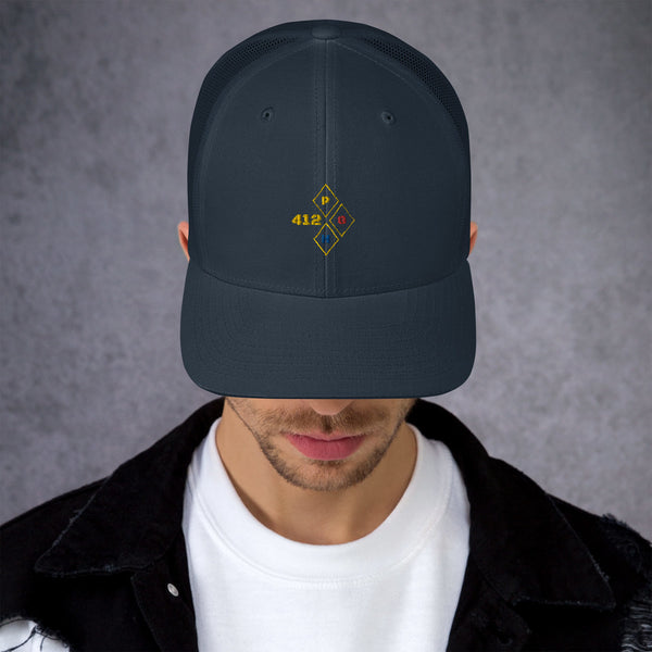 412PGH diamond Trucker Cap