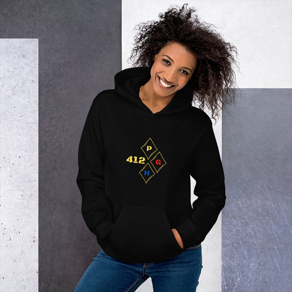Represent the Burgh with The 412PGH Steelcity Diamond Unisex Hoodie