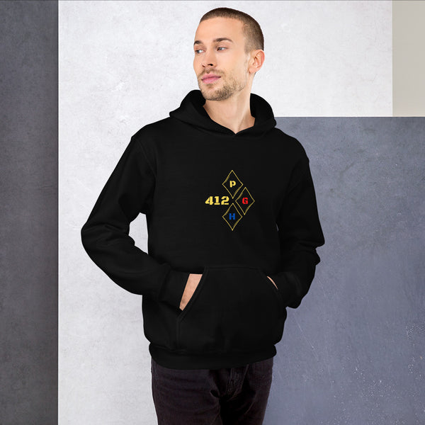 Represent the Burgh with The 412PGH Steelcity Diamond Unisex Hoodie