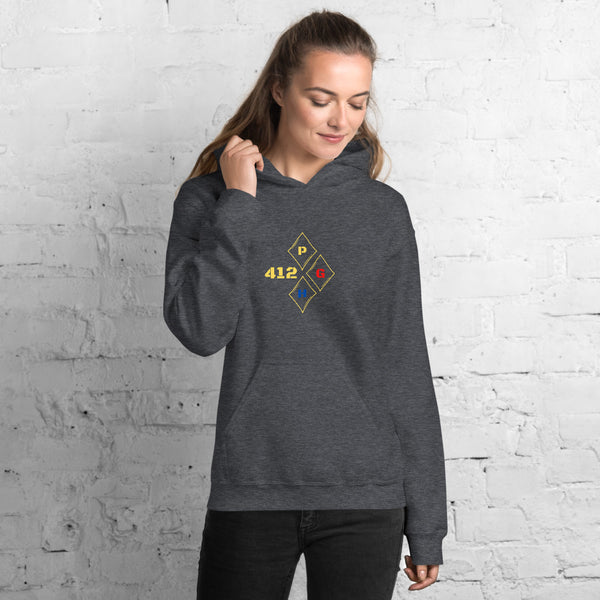 Represent the Burgh with The 412PGH Steelcity Diamond Unisex Hoodie