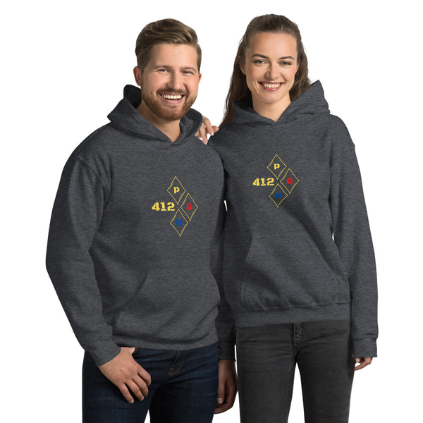 Represent the Burgh with The 412PGH Steelcity Diamond Unisex Hoodie