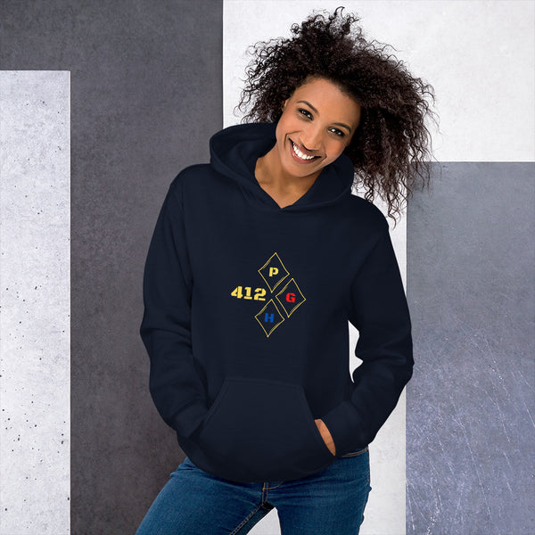 Represent the Burgh with The 412PGH Steelcity Diamond Unisex Hoodie