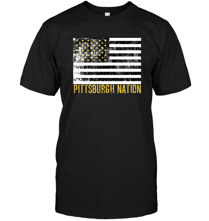 Pittsburgh Nation Black Stripes flag tee